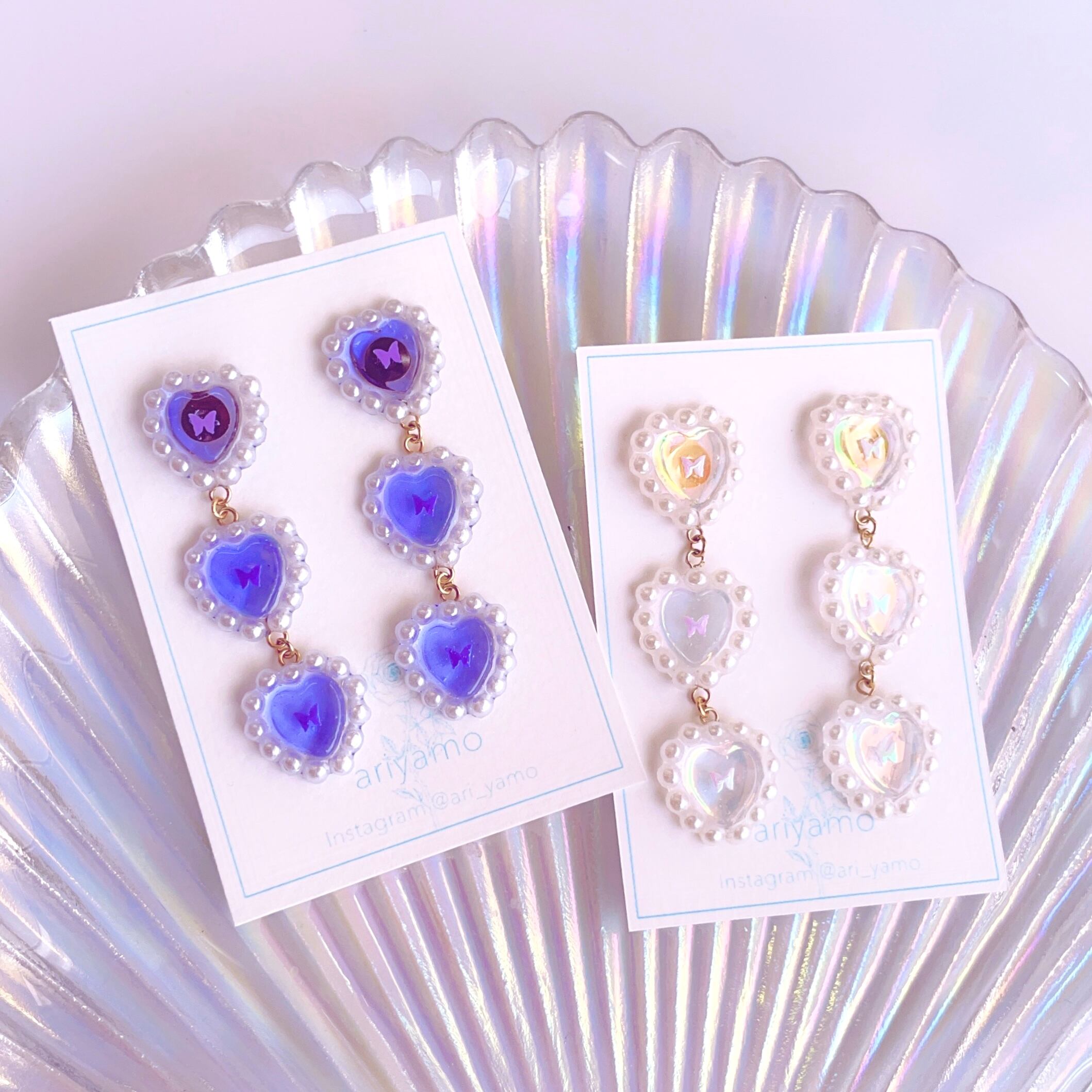 ariyamo】オーロラハート3連ピアス2種 | テートリヒェスギフト委託専用通販 