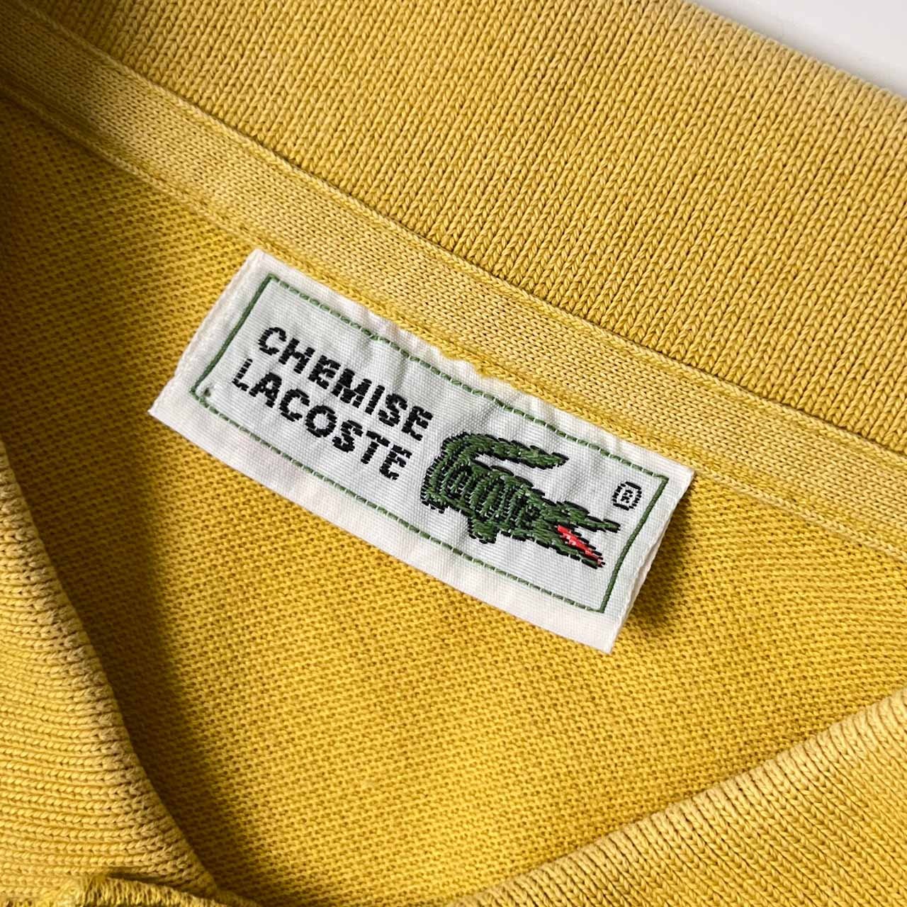 70s 80s CHEMISE LACOSTE シュミーズラコステ 鹿の子 半袖 ポロシャツ 3/マスタード メンズ ビンテージ