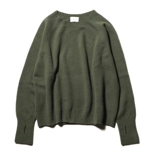 superNova.  Whole garment knit sweater - Wool/cashmere/silk - Olive