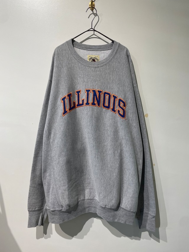 keep中（CS1468）00’s Reverse type “ILLINOIS” collage logo sweat