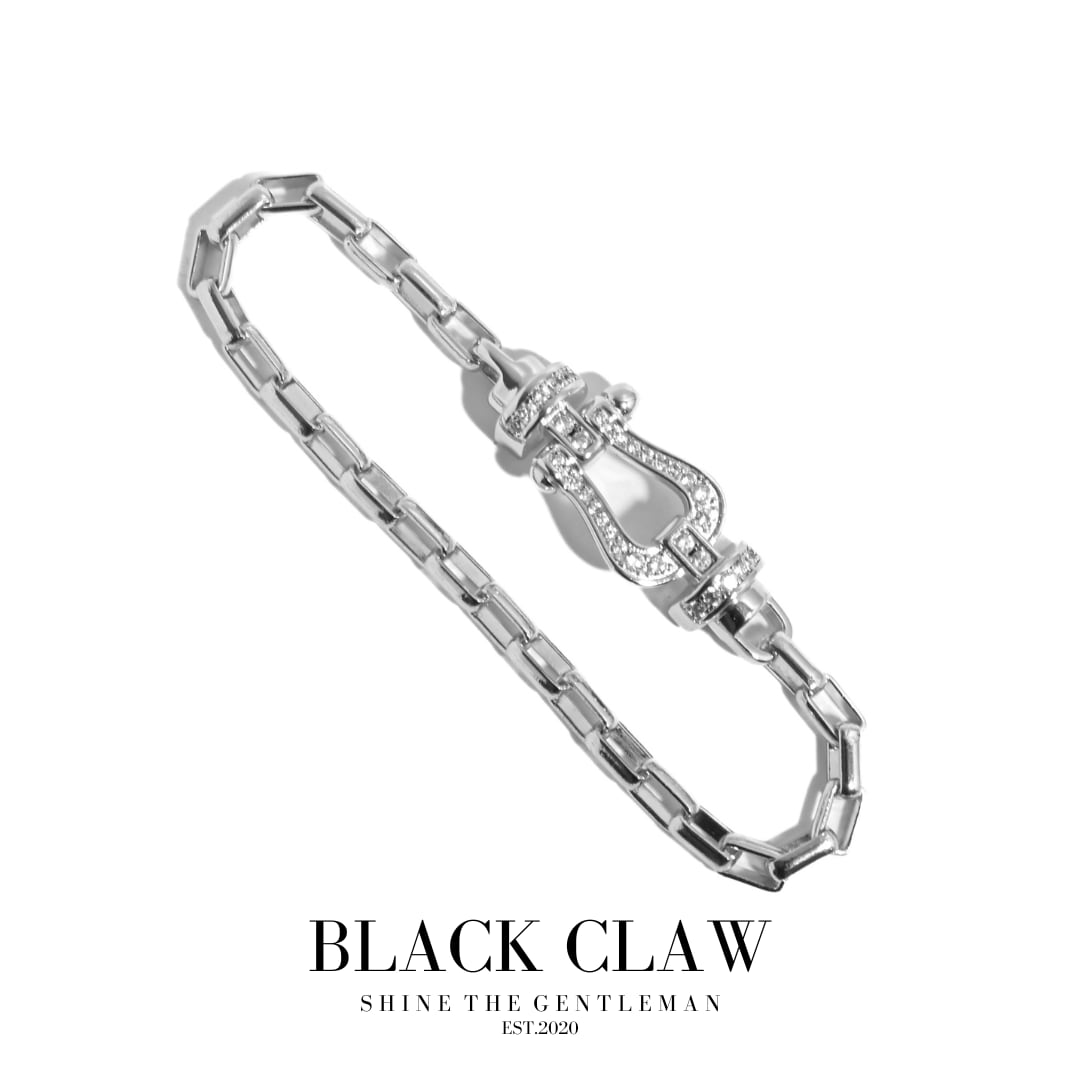 Zirconia Horseshoe Chain Bracelet【SILVER】