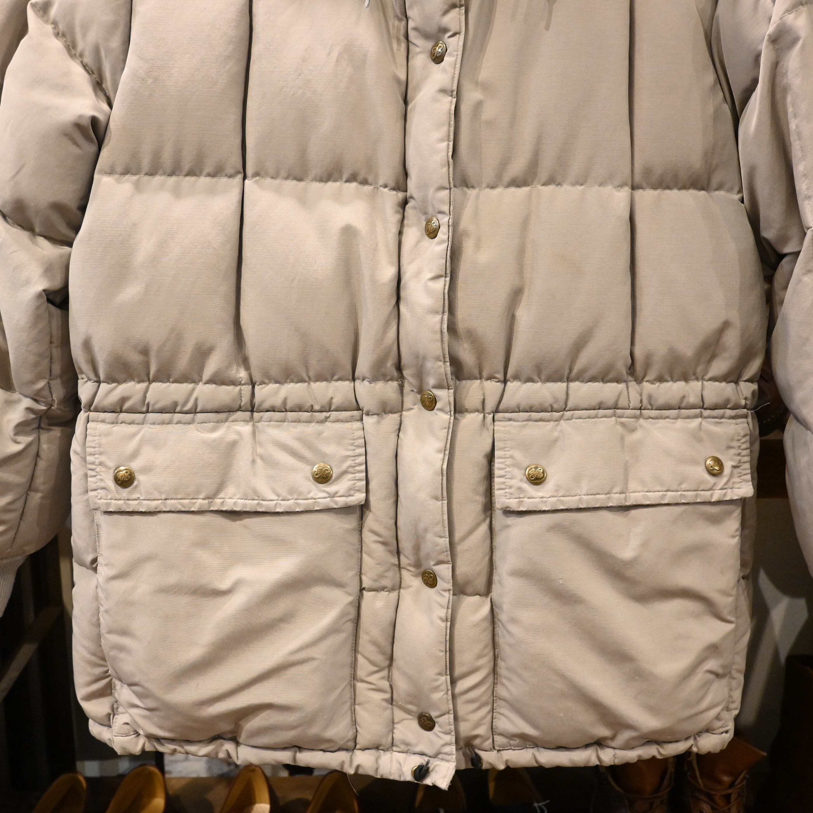 L ] Eddie Bauer 80-90's Canada製 Down Quilt Parker , Gray | 広島