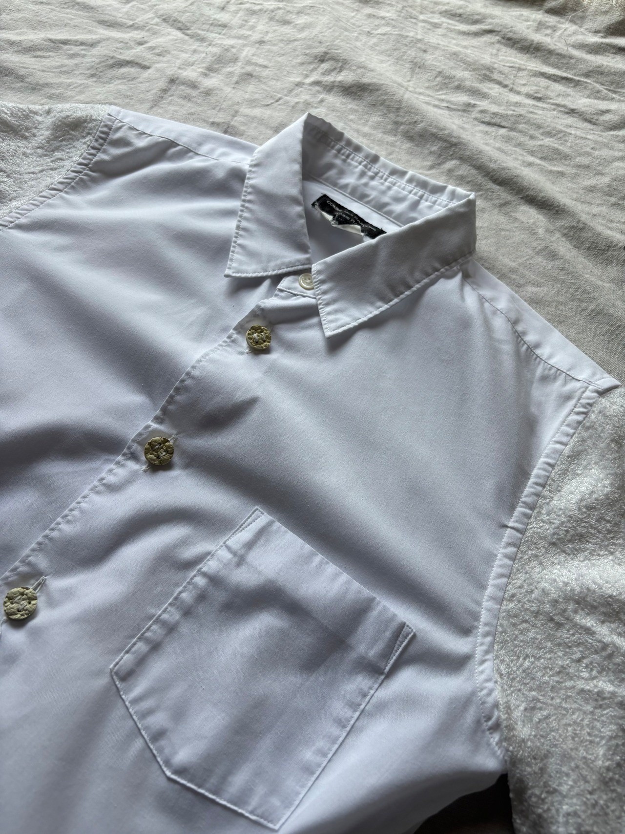“Comme des Garçons homme plus” 2012 Switching terry cloth sleeve shirt