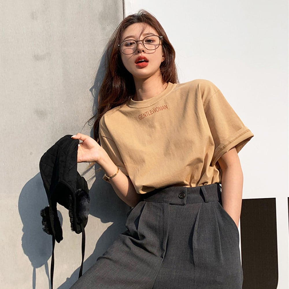 半袖 ロゴTシャツ レディース 春夏 韓国 トップス おしゃれ 大人
