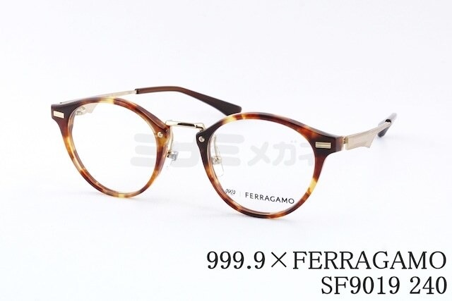 【お客様注文商品】999.9×Ferragamo メガネ SF9019 240+度付きブルーカットレンズ