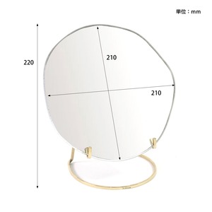 Brass stand mirror