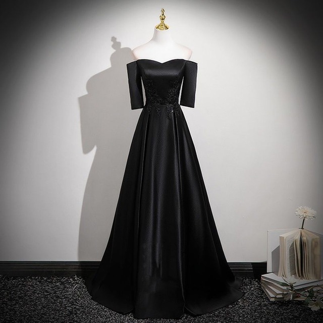 【3営業日以内に国際発送】＜Sサイズ B80 W63＞オフショルダーロングドレス　D1710