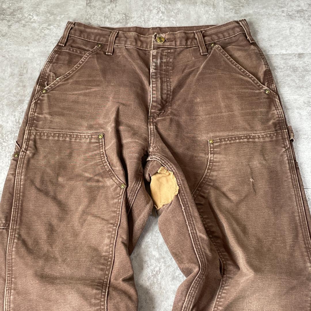 襤褸 メキシコ製 ダークブラウン ダブルニー Carhartt 31×34 | ib2