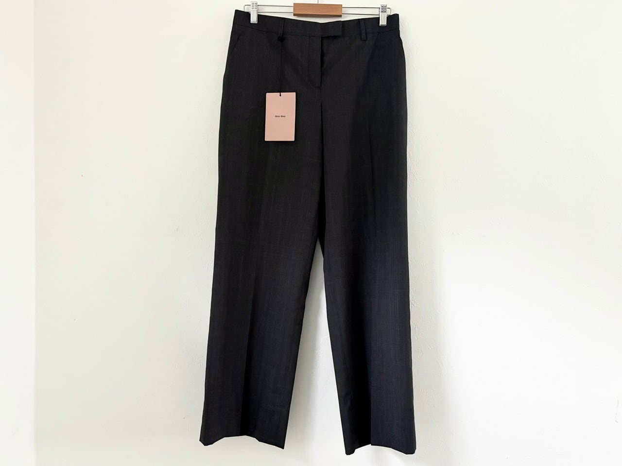 2024 MIU MIU Plaid wool slacks