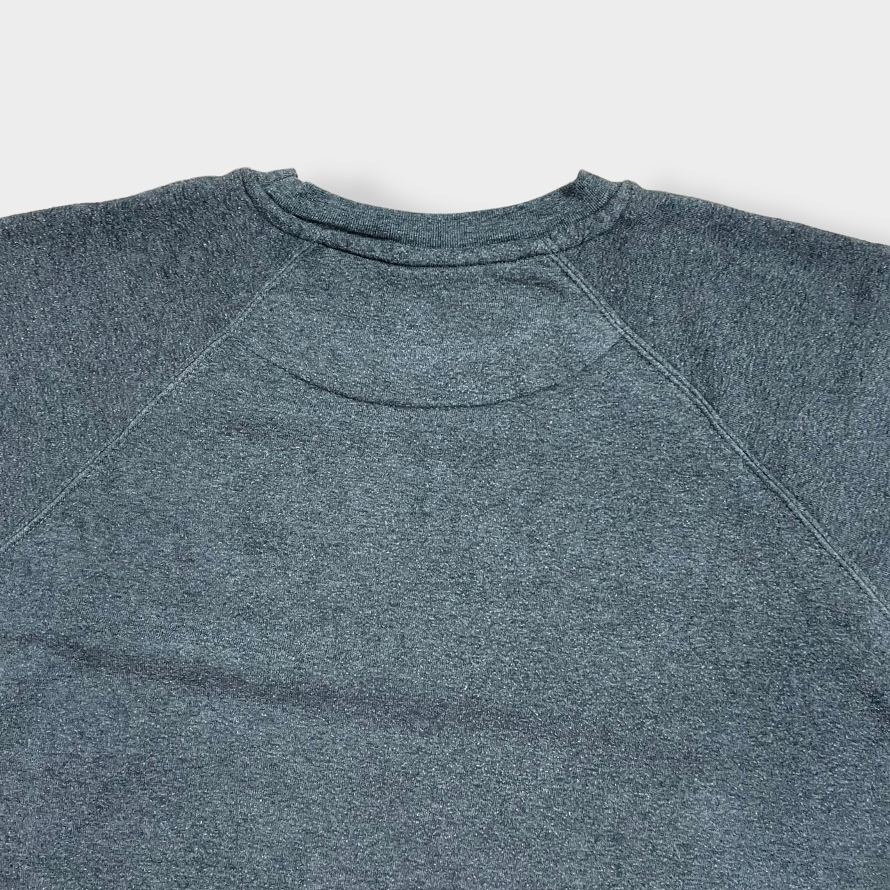 【CLAER】indoor person インドア派 ロゴ プリント スウェット トレーナー プルオーバー ラグランスリーブ M グレー US古着