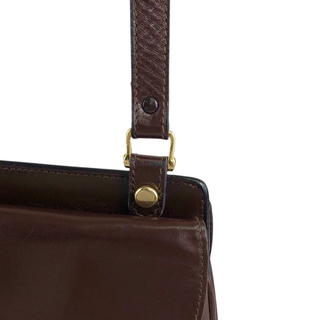 BURBERRY バーバリー ショルダーバッグ ブラウン ロゴ レザー フラップ vintage ヴィンテージ オールド ag4vc7