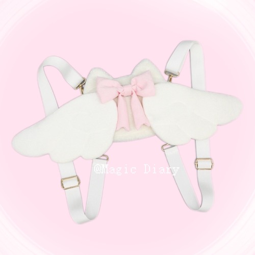 ゆめかわ♡全２カラー　天使と悪魔の羽付きリュック　bag22　