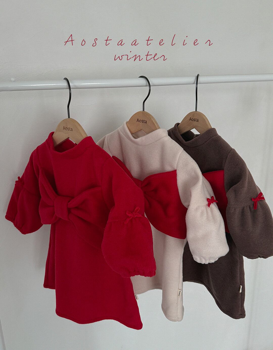 【予約】aosta フリースリボンワンピース