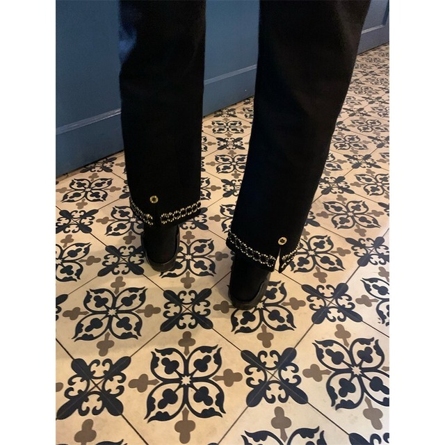 decorative hem pants＜p10073＞