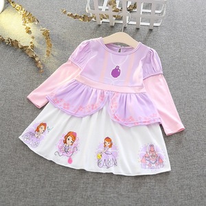 大人気！ソフィア 長袖ワンピース♪シンデレラ コスチューム 紫 パープル 春秋