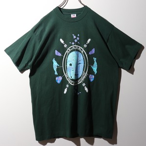 極美品 XL USA シングルステッチ 90s Tシャツ アラスカ 緑 グリーン