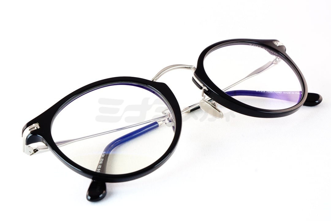 TOM FORD ブルーライトカット TF5714-D-B 001 ボストン 丸メガネ