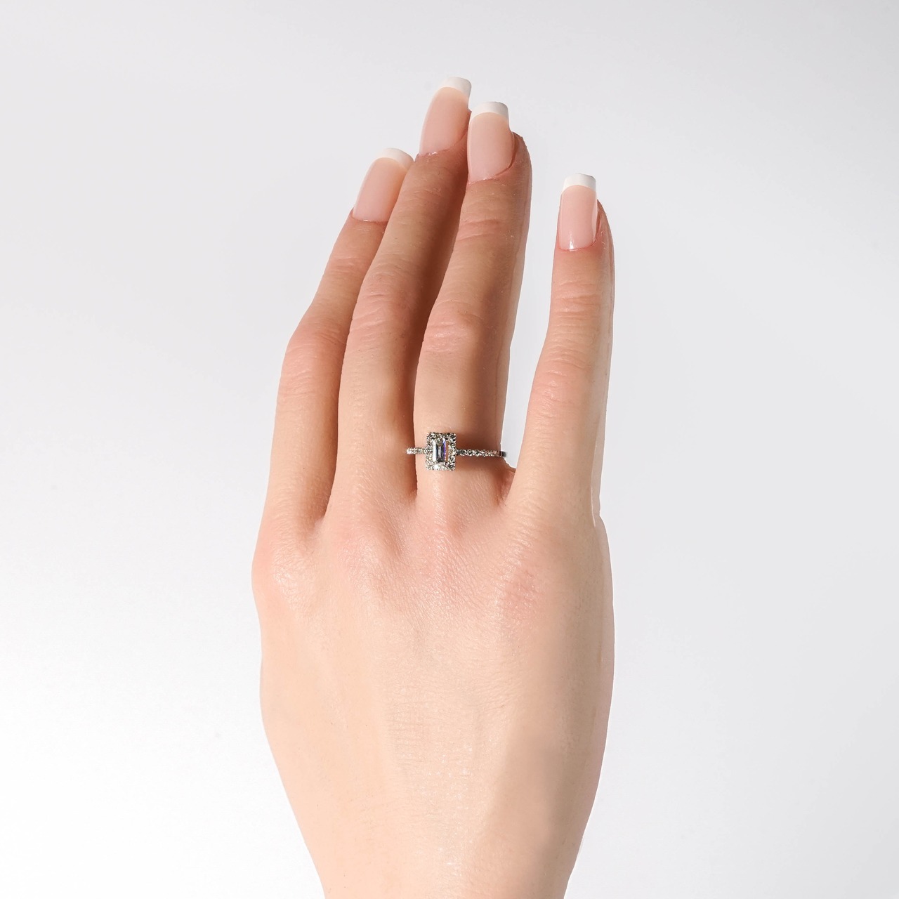 【K18 / 12号】ダイヤモンド ヘイローリング