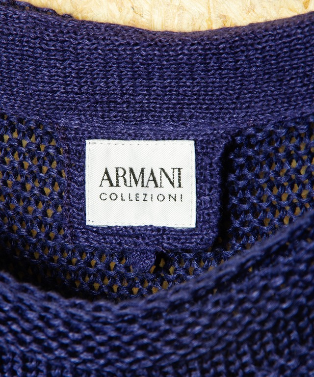 ARMANI COLLEZIONI" Linen Low Gauge Knit Pullover | Foyer Tokyo