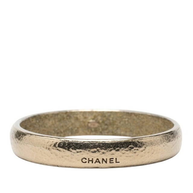 シャネル ロゴ バングル シャンパンゴールド メッキ レディース CHANEL 【中古】