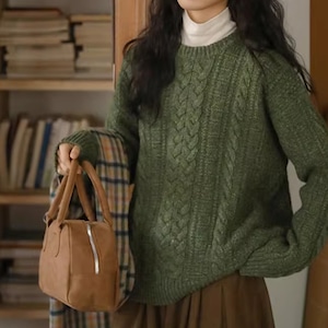 ノーカラーケーブルニットトップス ・9325 ノーカラーケーブルニットトップス ・9325