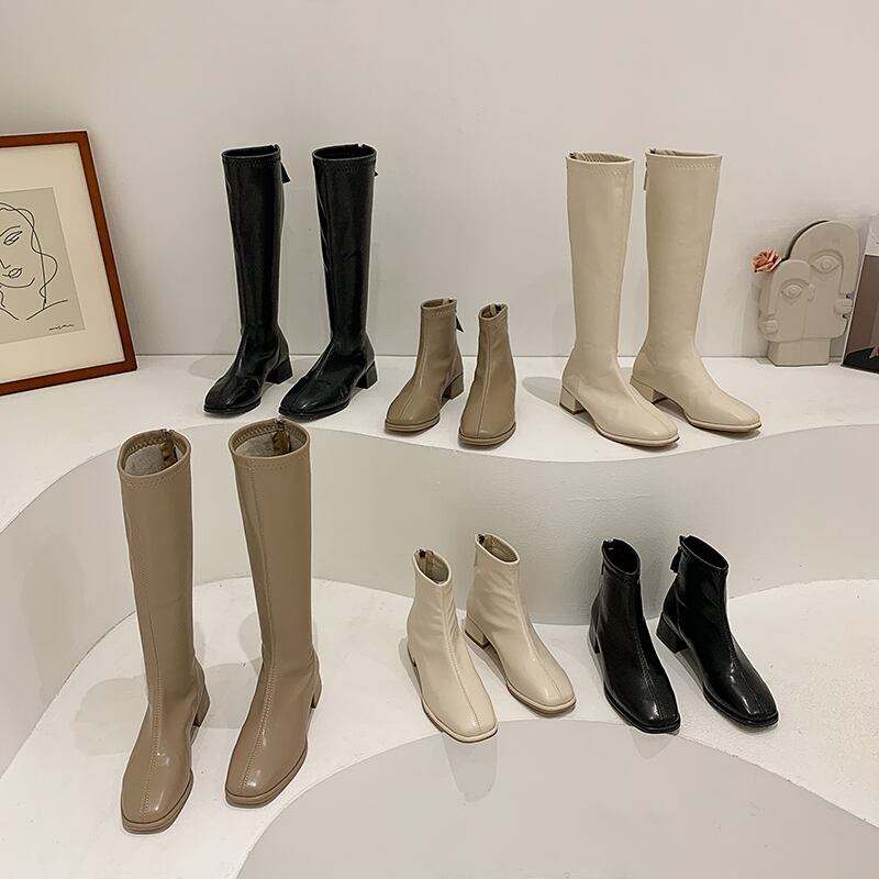 ブーツカジュアルスタイルレッド 靴 シューズ スクウェア フェイクシューズ59864780093