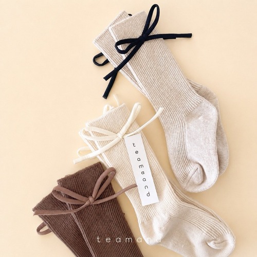 team［取寄］bongbong ribbon knee socks