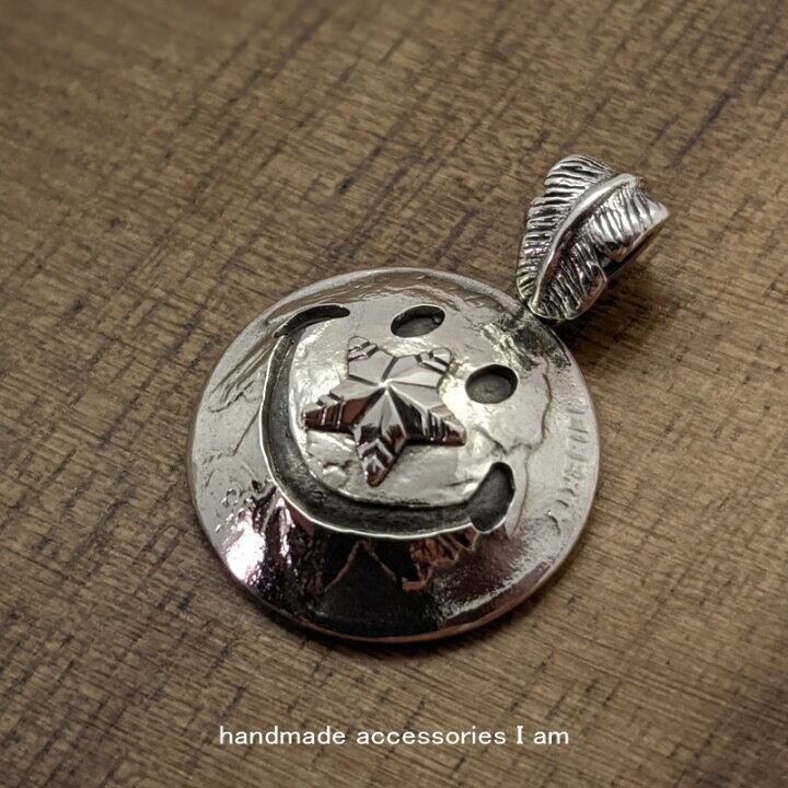 スタッズスター スマイルコインペンダント シルバー925 IP0537s