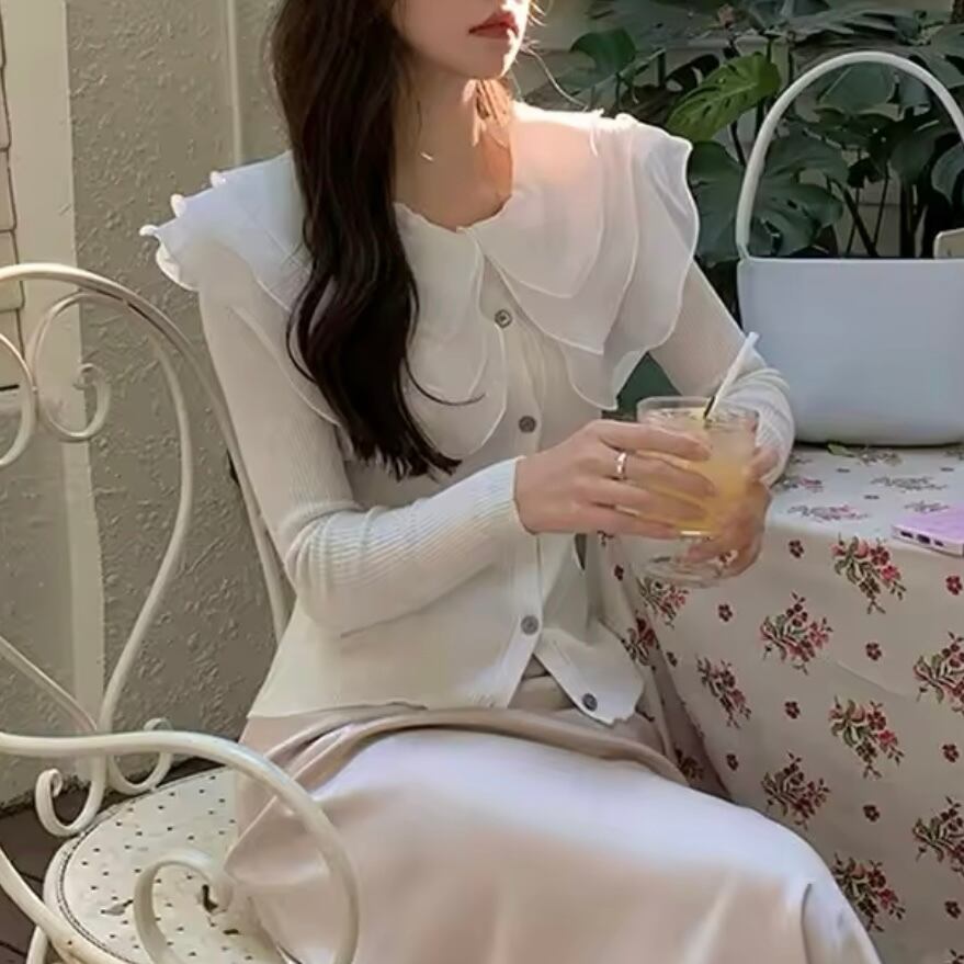 ミルフィーユカラーリブカーディガン