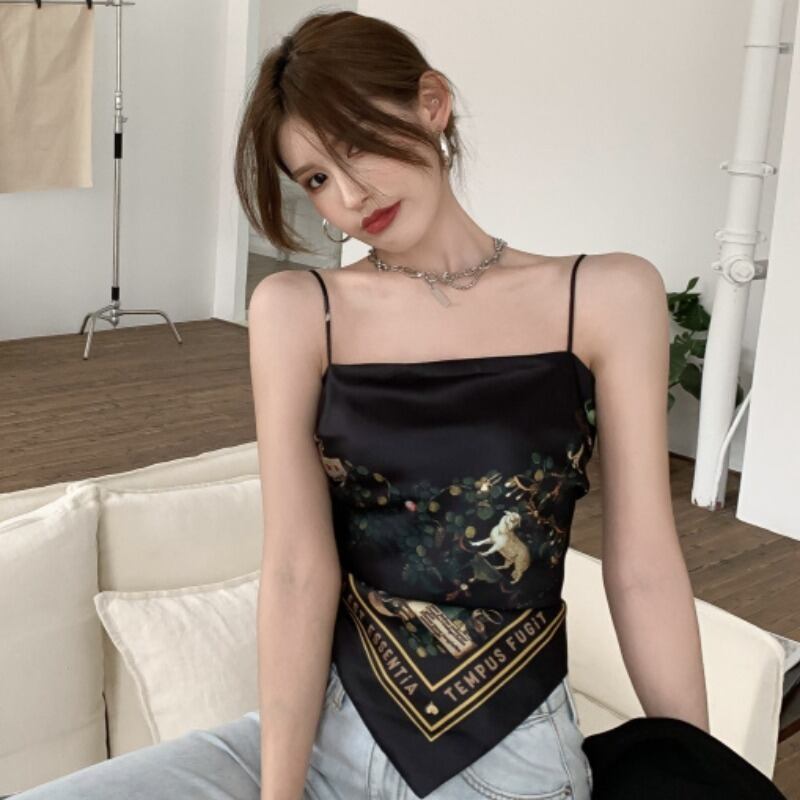 レディーススタンダードプリントサマーブラックホルタージャケット レトロ 夏物 YY-ファッション65301100851