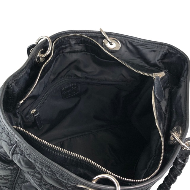 Christian Dior クリスチャン ディオール カナージュ トートバッグ ブラック ロゴ チャーム ナイロン vintage ヴィンテージ オールド ggknav