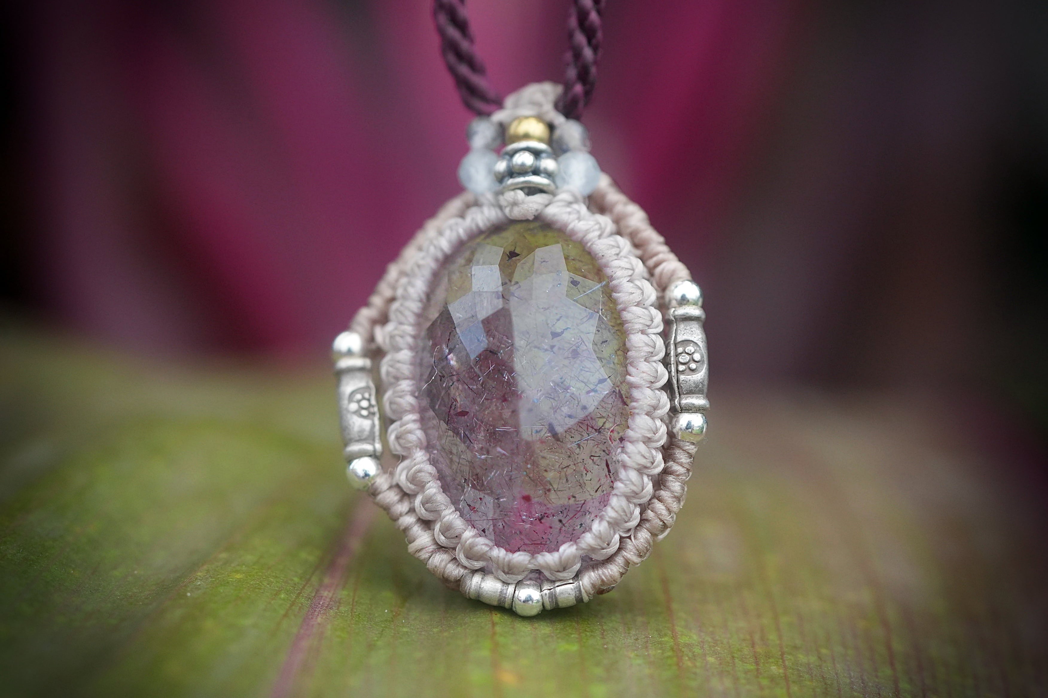 宝石スーパーセブン☆マクラメネックレス 1803 | Funky garuda