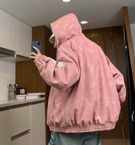 袖ライン ジップアップ ジャケット パーカー | Korean unisex fashion