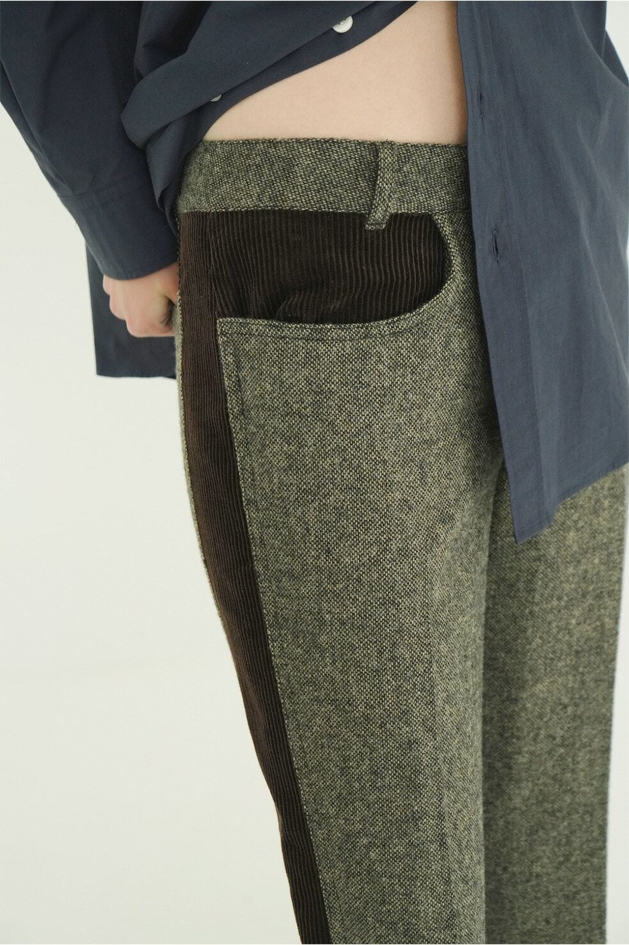 CLANE CORDUROY PANEL MELANGE PANTS