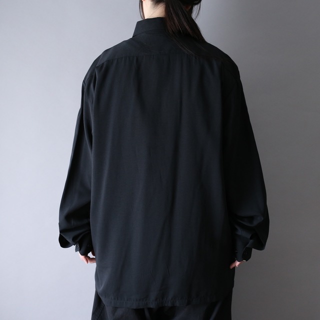 "刺繍" and antique design button fry-front minimal mode shirt