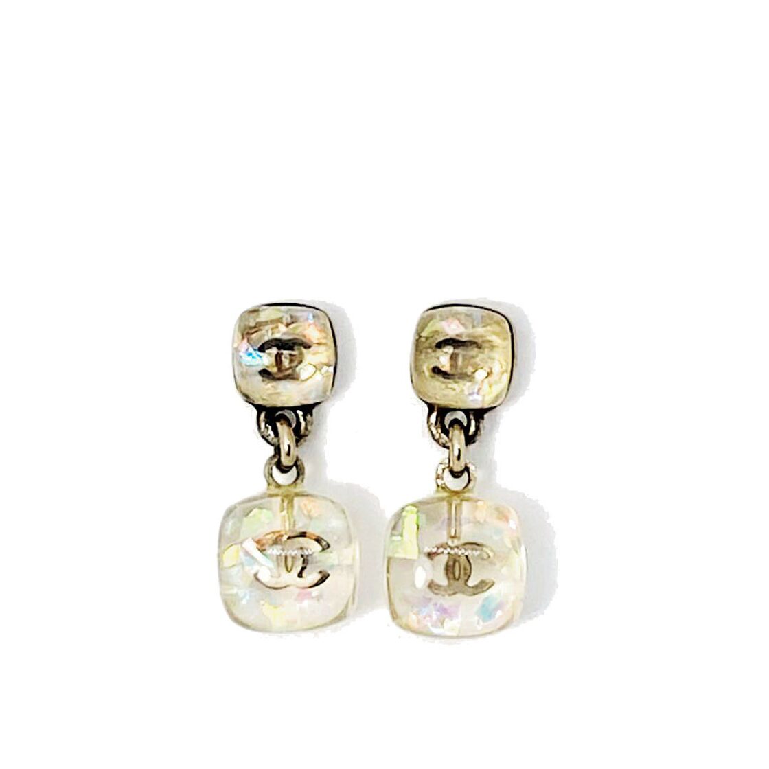 CHANEL シャネル ピアス ココマーク ホログラム ラメ レジン 06P 