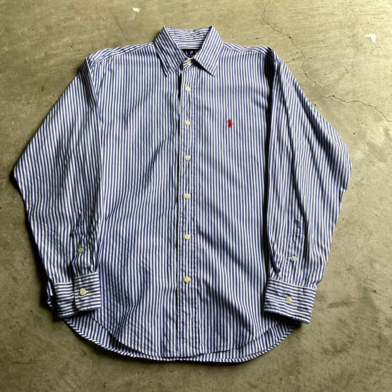 Ralph Lauren ラルフローレン ブルー ホワイト 長袖 コットン ストライプシャツ レディースl相当 古着 青 白 長袖シャツ Al2110 Cave 古着屋 公式 古着通販サイト