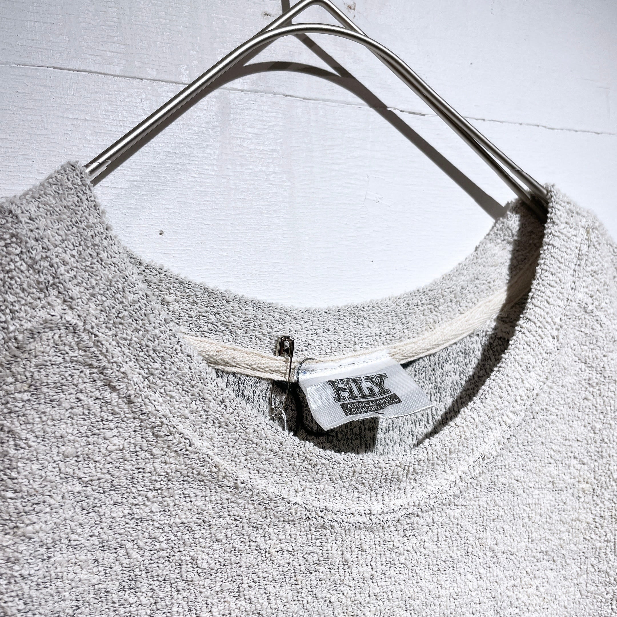 Ecru white color solid nep embroidery cotton knit