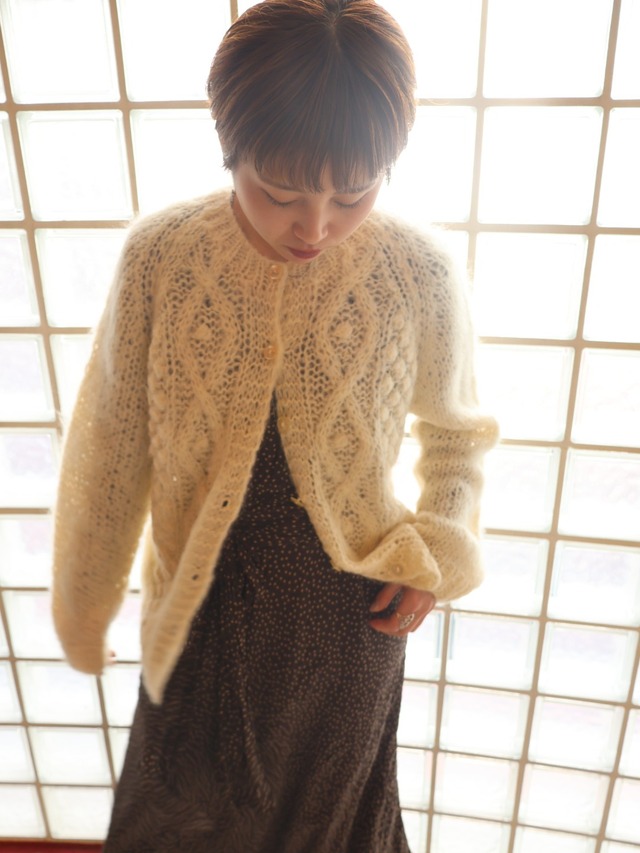 mohair knit cardigan【1878】