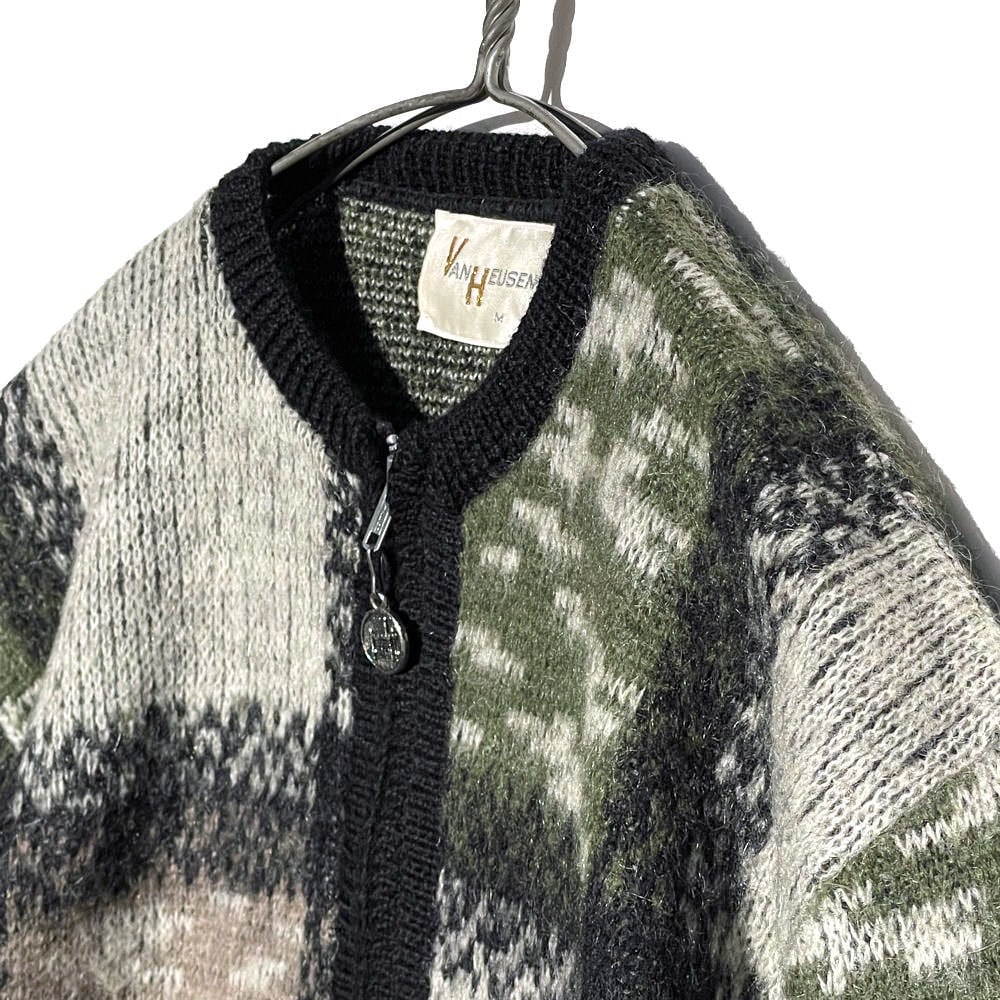 VAN HEUSEN] Vintage Mohair Wool Zip-up Cardigan [1960s-] Vintage