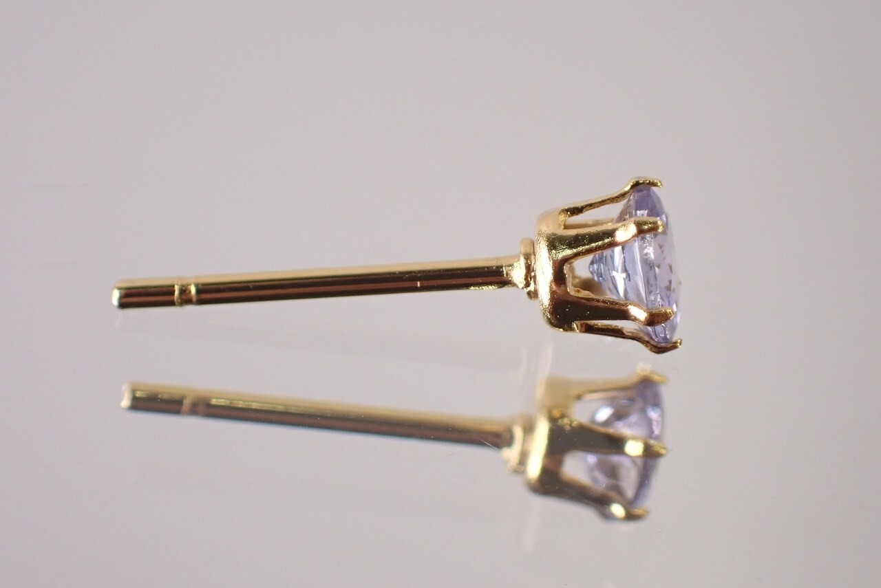 タンザナイトピアス　約4mm　[E10-8]