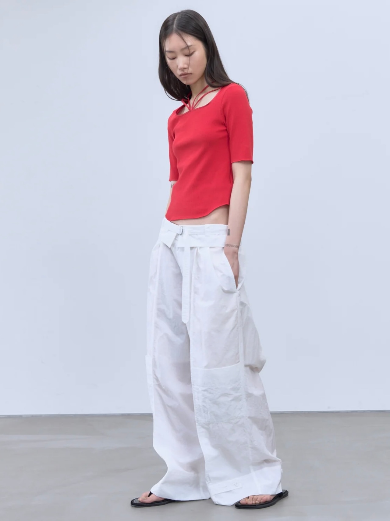 【26SS】THINGS THAT MATTER シングスザットマター / リブトップス / CHOKER STRAP SQUARE TOPS - 3