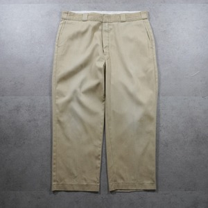 80s Dickies 874 work pants "made in USA" beige W37L26相当 古着