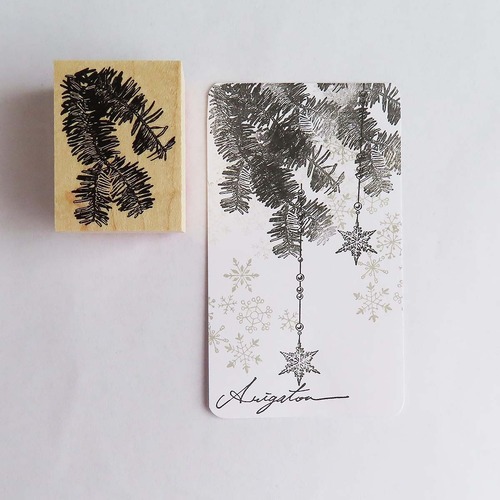 【残り僅か】0390★ 永遠の命を刻むモミの木の枝スタンプ