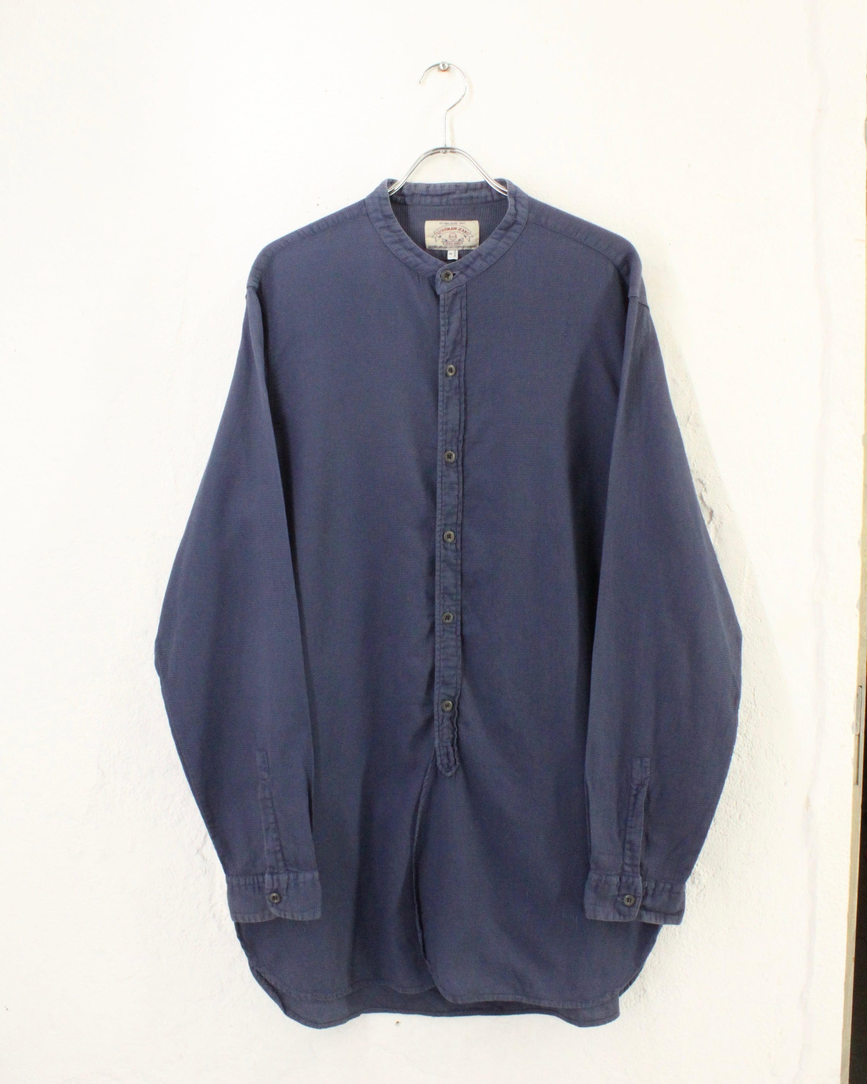90s ARMANI JEANS Like a Waffle Fabric Fake Granpa Shirt ITALY製