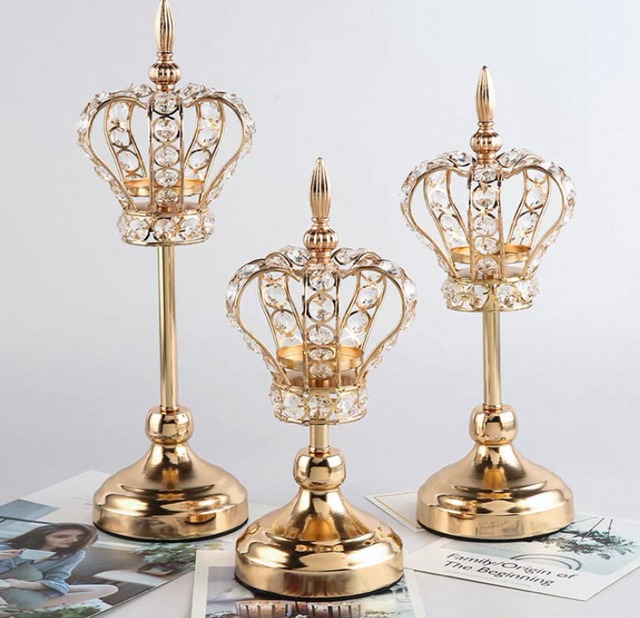 【合計5999円以上ご購入で注文可能】　3 sizes of gold crown object stands 【m1277】ゴールドクラウンオブジェ