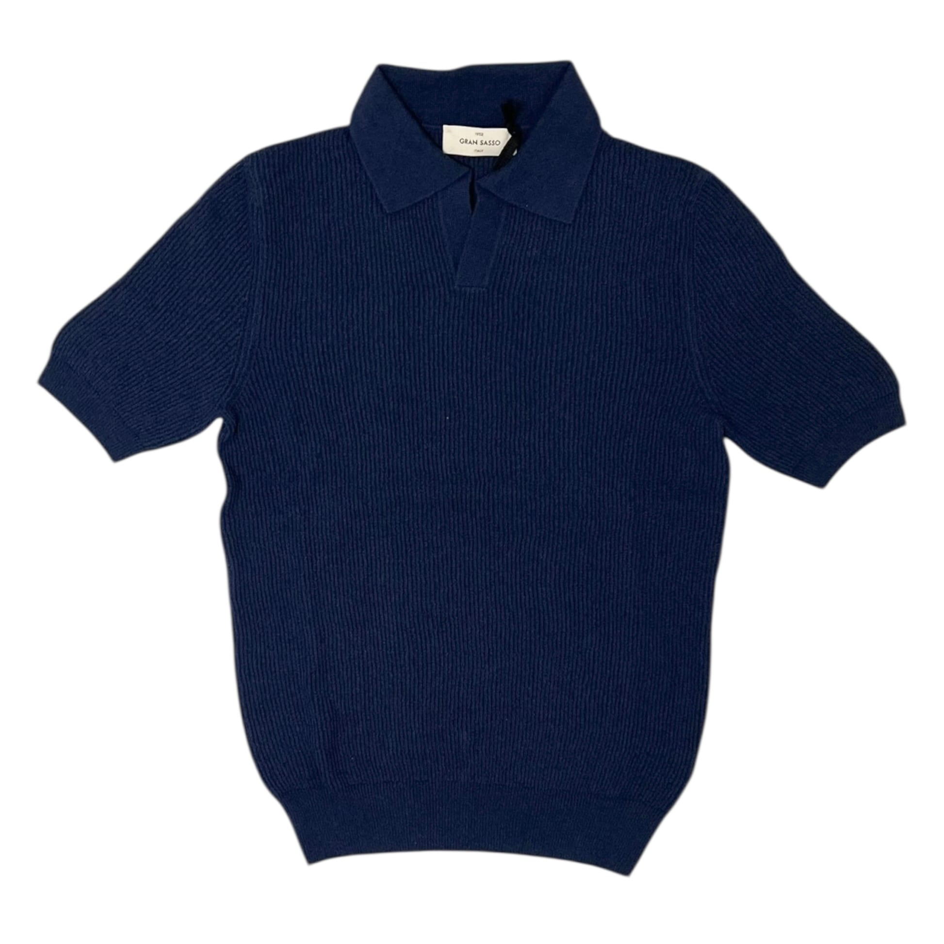 GranSasso(グランサッソ) Skipper Cotton Pile Knit Polo(57163/22114/590)/NAVY