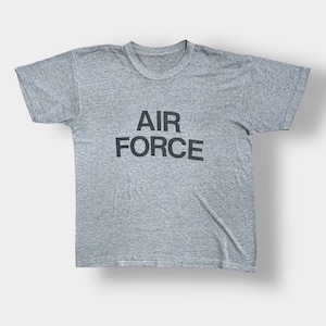 【USA古着】90s AIR FORCE プリント Tシャツ ロゴ ビッグサイズ シングルステッチ ヴィンテージ グレー 半袖 夏物 US古着