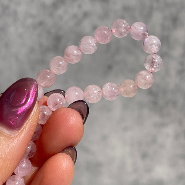 ブラジル産【モルガナイト ブレスレット】｜6mm玉｜アクセサリー｜天然石 パワーストーン