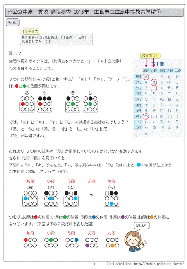 第1弾！ 全国公立中高一貫校 適性検査「論理的思考力・地頭力を